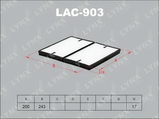 

Фильтр Салонный LYNXAUTO lac903