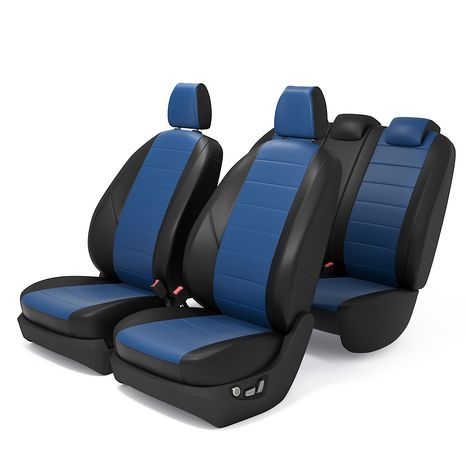фото Чехлы на сиденья для фольксваген поло 5 седан с 2009 по 2020 год, экокожа, синий autokot