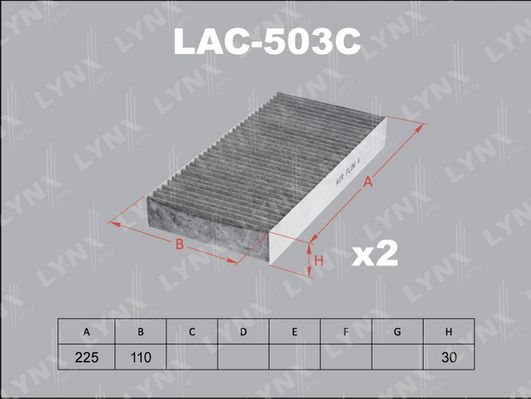 

Фильтр Салона (К-Кт 2 Шт.) Ноndа Сiviс/Сr-V 2001 => С Актив.Углем LYNXAUTO lac503c