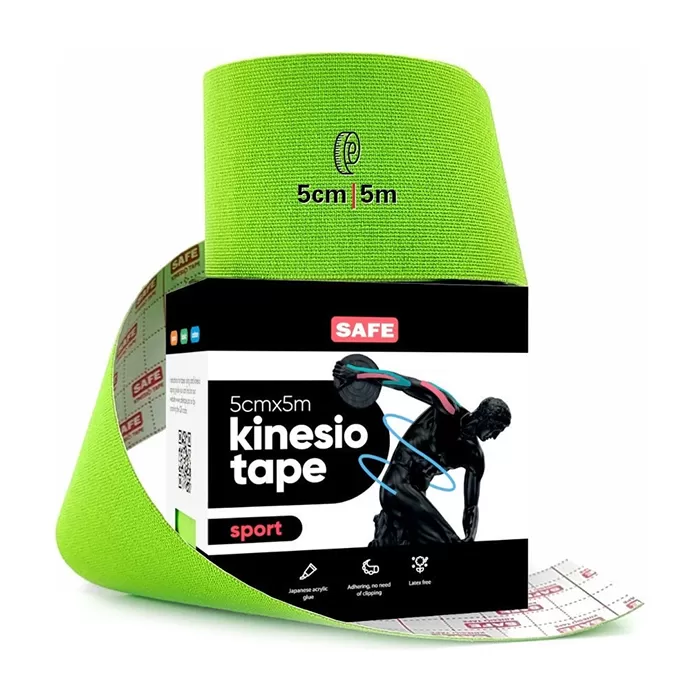 фото Кинезио тейп для тела safespot kinesiology body tape sport (5см*5м), цвет #9 lime | лайм