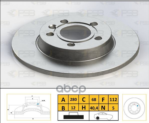 

Диск тормозной задн VOLKSWAGEN Transporter T4 03-, Multivan T4 96-, Caraveelle T4 96-