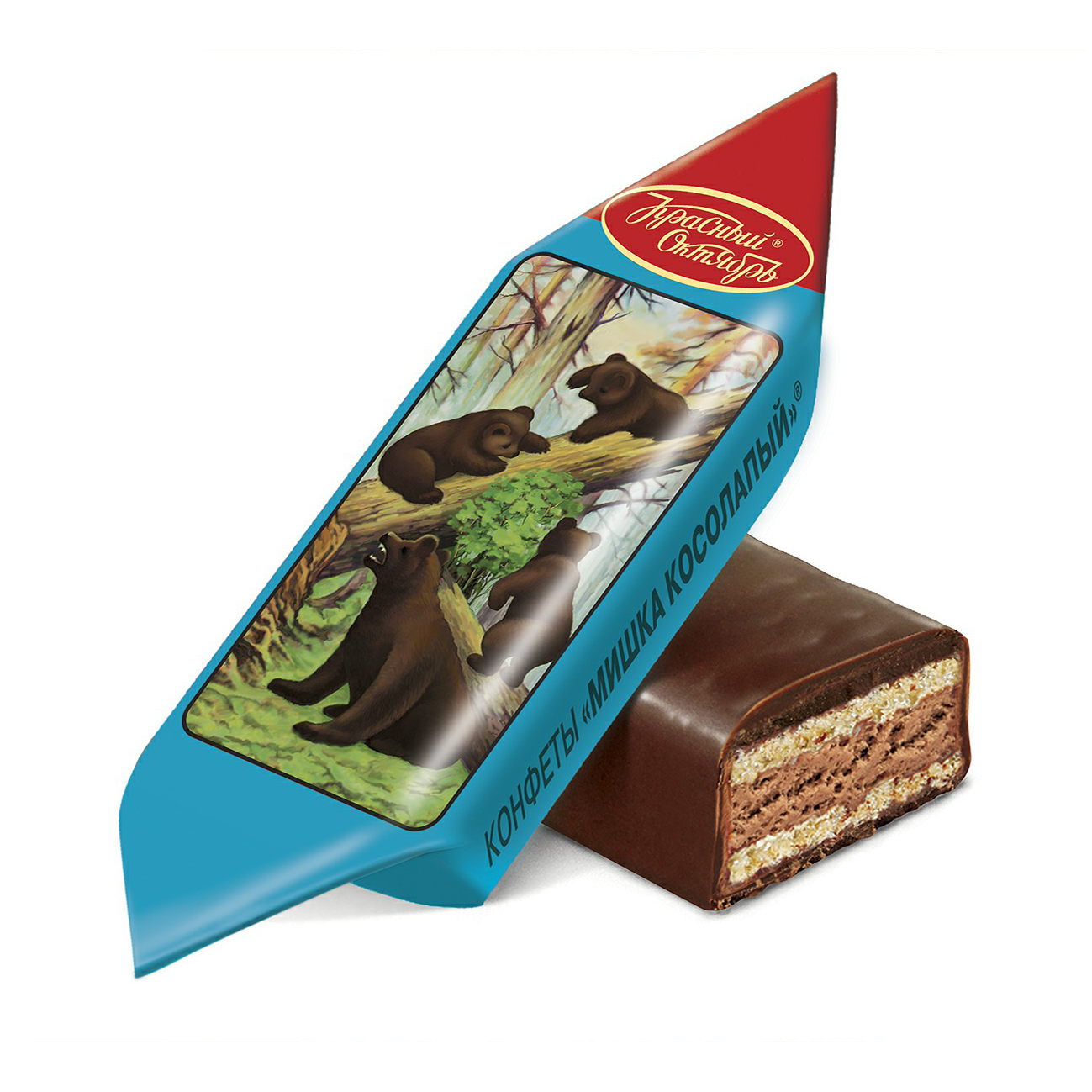 фото Шоколадные конфеты красный октябрь мишка косолапый вафельные