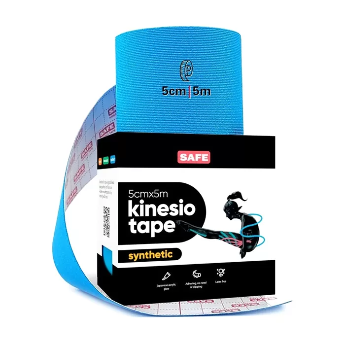 

Кинезио тейп для тела SAFESPOT Kinesiology Body Tape Synthetic (5см*5м), Голубой, Прочный косметологический кинезио тейп из полиэстера для разных участков тела, Цвет #3 Blue | Голубой