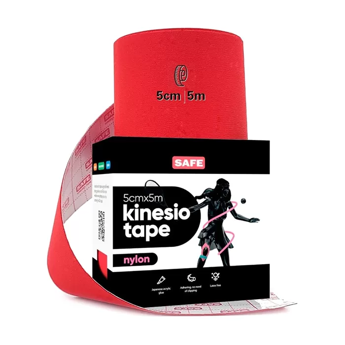 фото Кинезио тейп для тела safespot kinesiology body tape nylon (5см*5м), цвет #1 red | красный