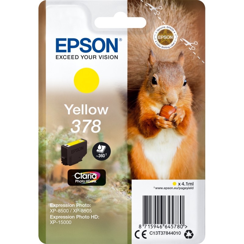 Картридж Epson C13T37844020 600013863401 желтый