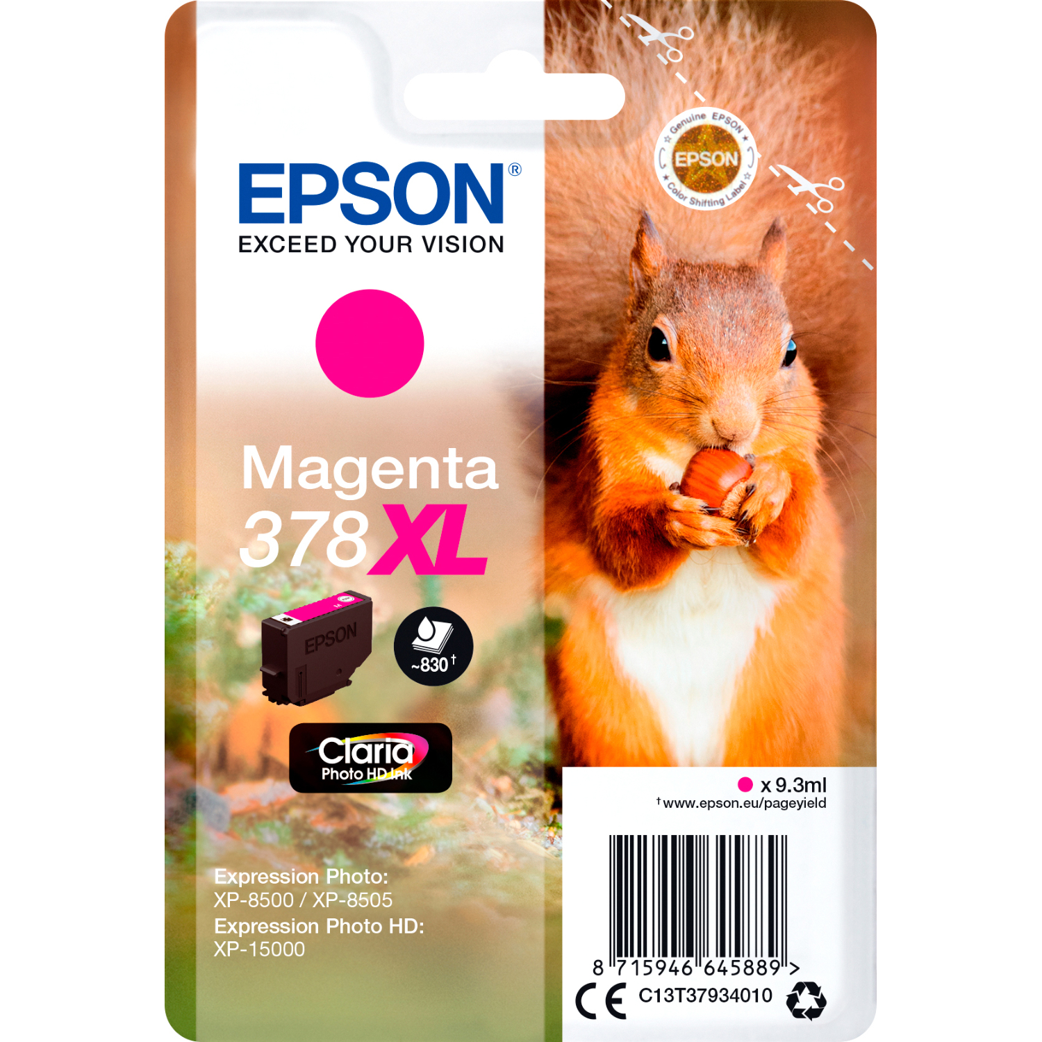 

Картридж для струйного принтера Epson (C13T37934020) пурпурный, оригинальный