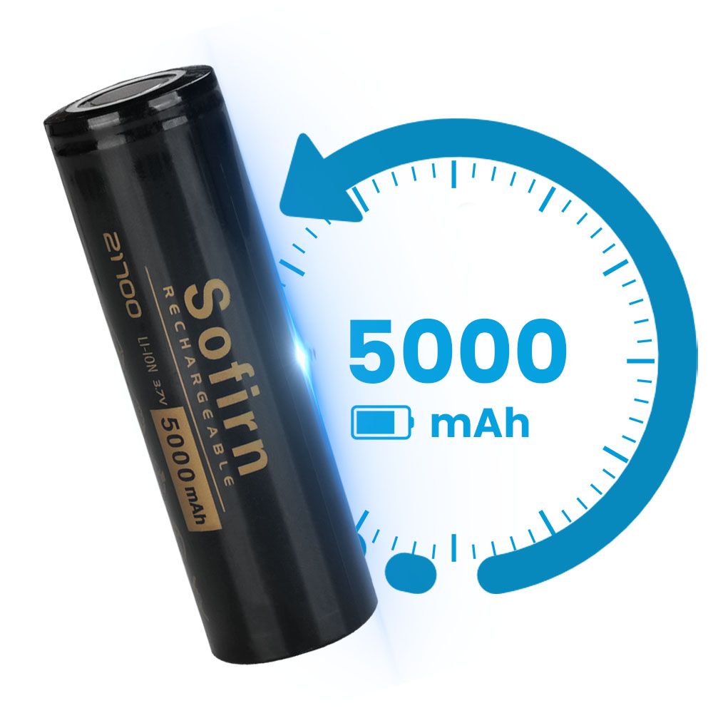 

Аккумулятор для фонаря Sofirn 5000мА*ч 21700*1, Черный, 21700