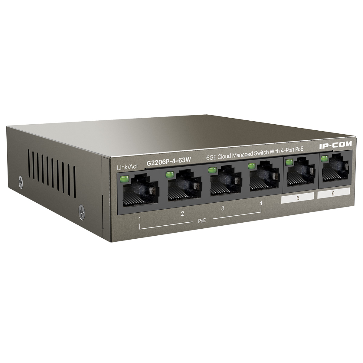 

Коммутатор IP-COM G2206P G2206P-4-63W серый, G2206P