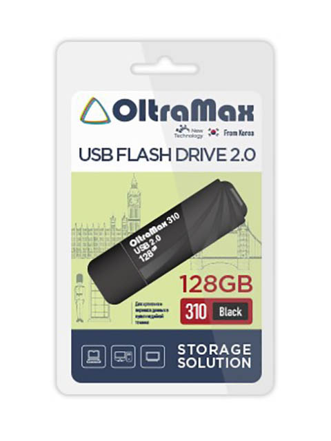 Флешка Oltramax 310 128ГБ Black (OM-128GB-310-Black)