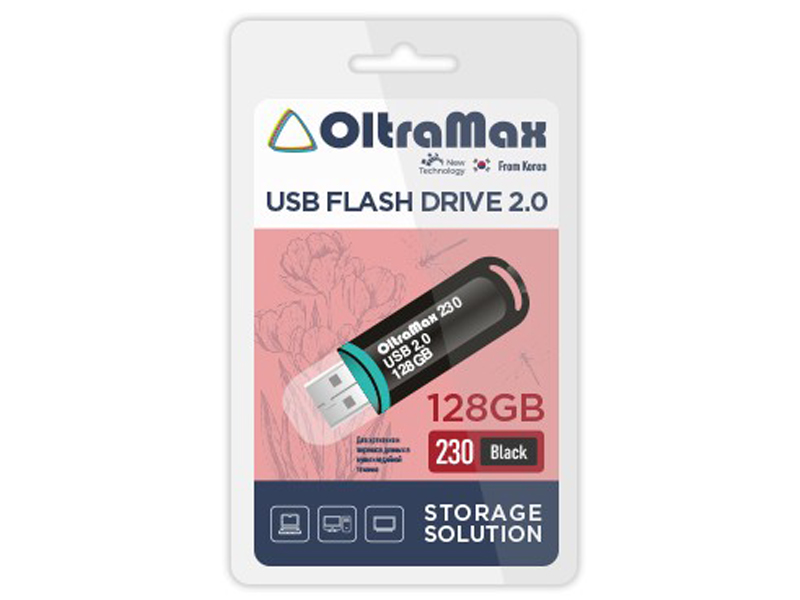 

Флешка Oltramax 230 128ГБ Black (OM-128GB-230-Black), 230