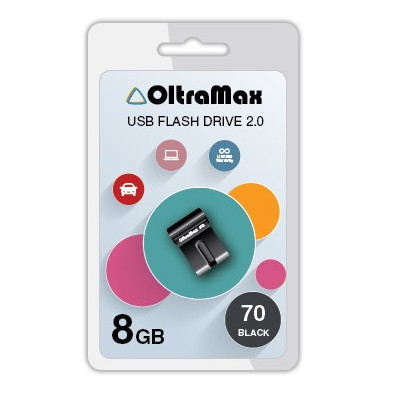 Флешка Oltramax 70 8ГБ Black (OM-8GB-70-Black)