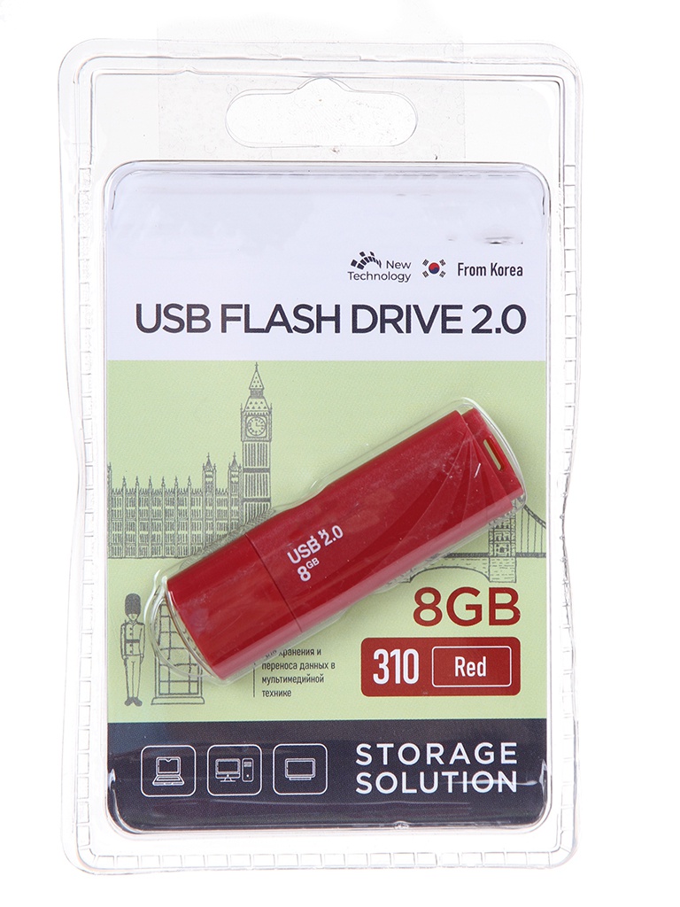 Флешка Oltramax 310 8ГБ Red (OM-8GB-310-Red)