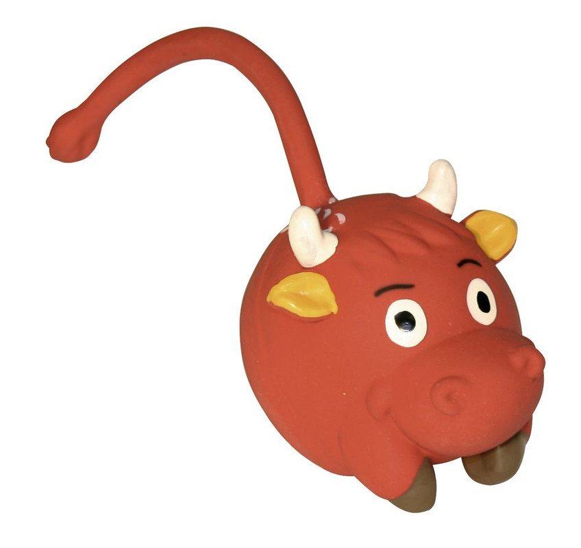 фото Жевательная игрушка для собак kerble бык, красный, 9 см