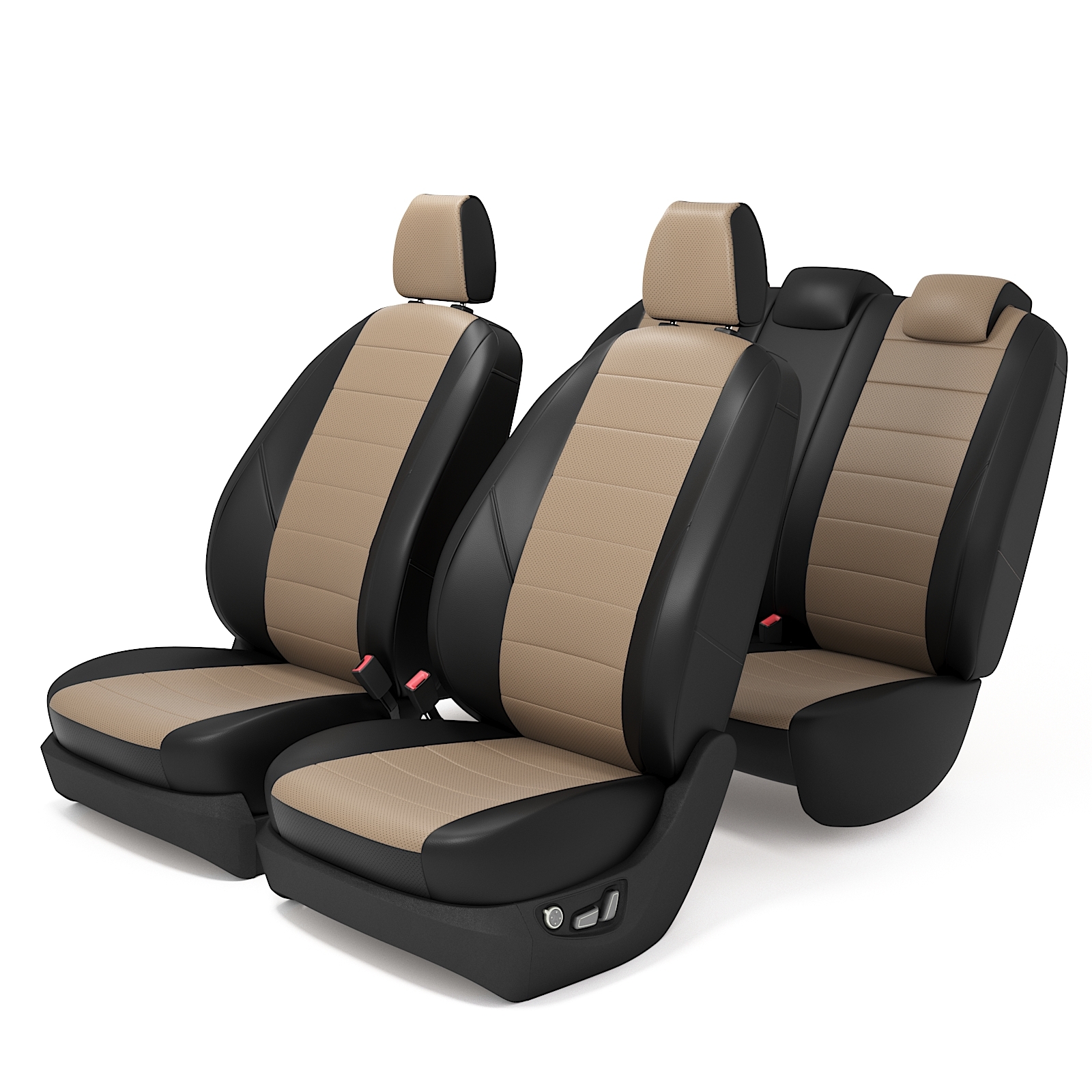 

Чехлы на сиденья для Фольксваген Поло 6 Лифтбек с 2020 по 2027 год, Экокожа, Бежевый, LPolo2020go4060lit