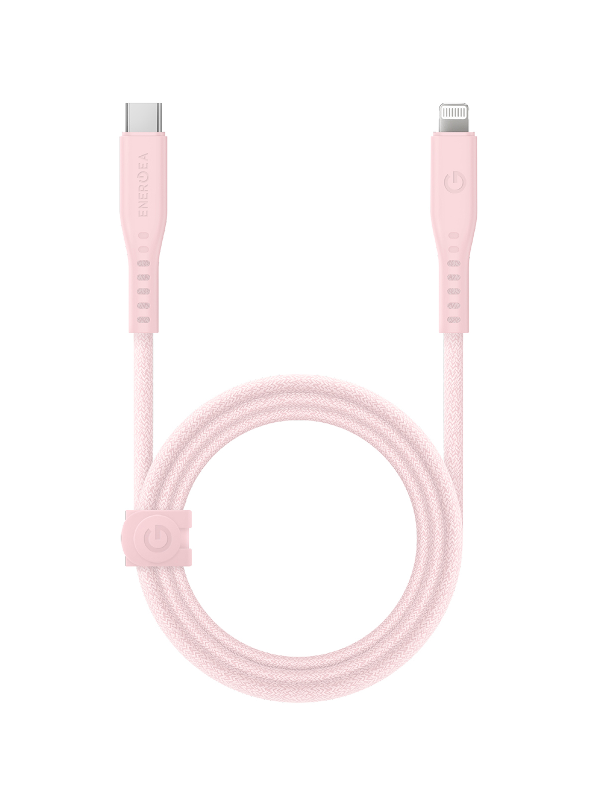 Кабель EnergEA FLOW USB-C to Lightning MFI C94 PD60W 3A Nanoweave Magnetic tie 1.5m Pink