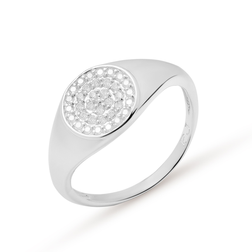 

Кольцо печатка из серебра с фианитом р.16 Pepela Jewelry PJ1-088, PJ1-088