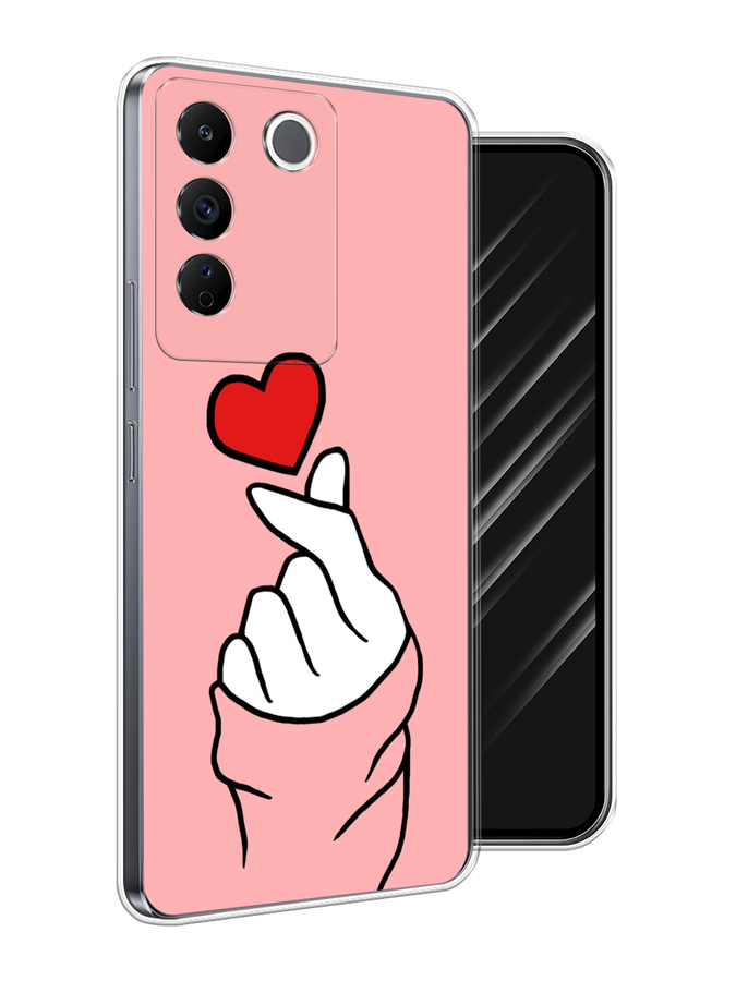 

Чехол Awog на Vivo V27e "Милое сердечко", Белый;красный;черный, 268350-1