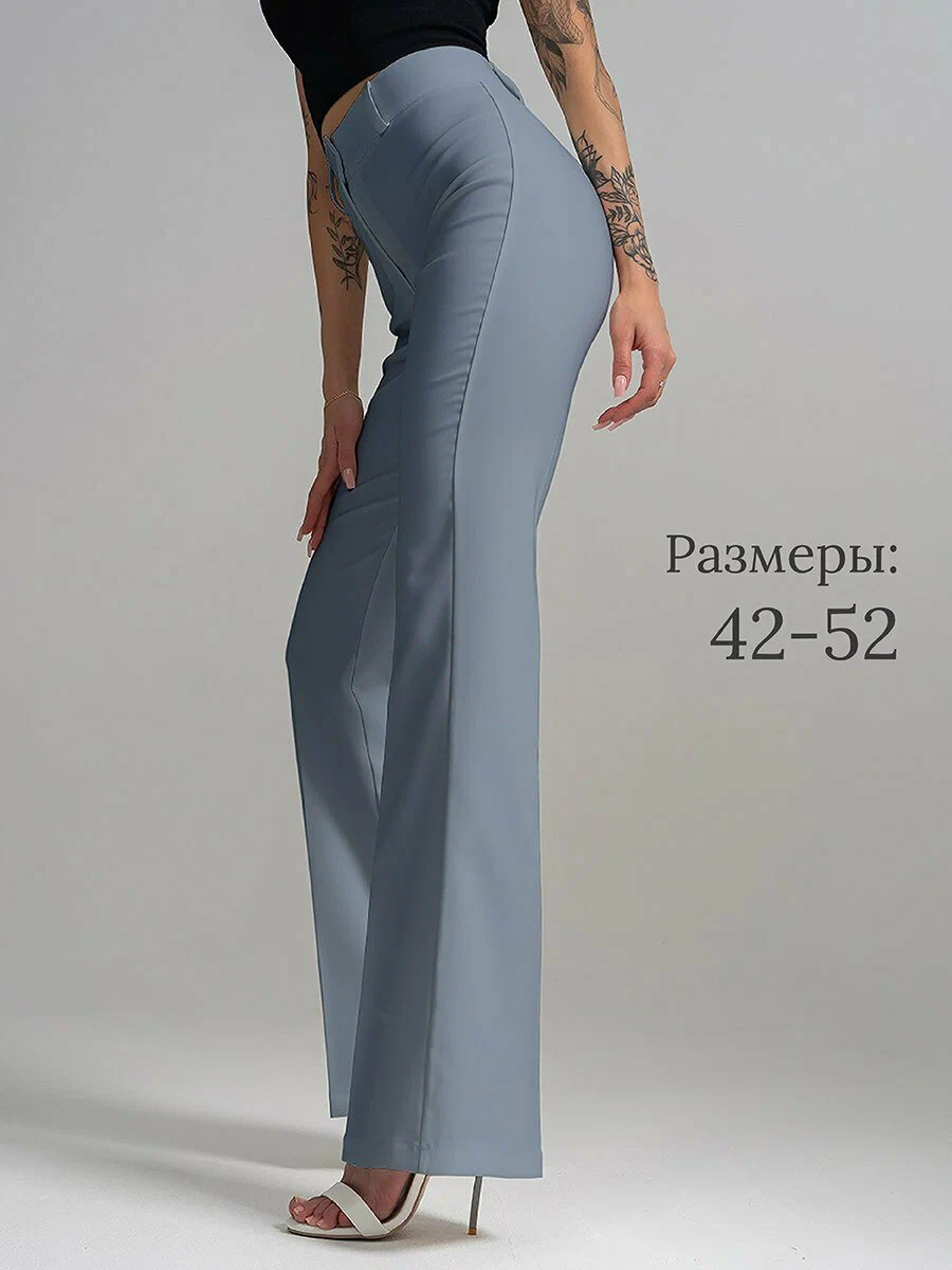 

Брюки женские Bold Babe Клеш серые 52 RU, Серый, Клеш