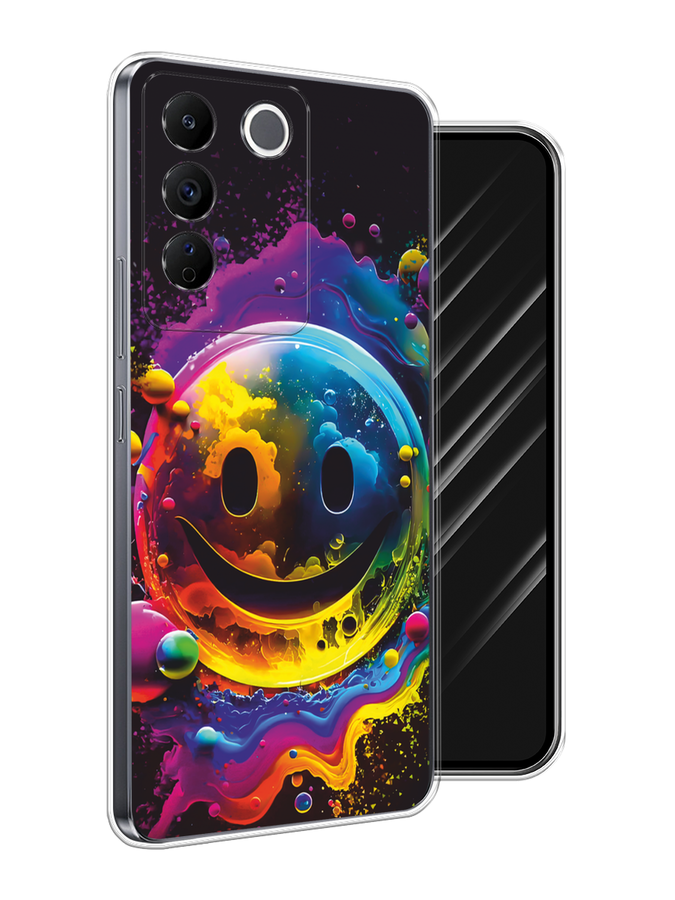 

Чехол Awog на Vivo V27e "Кислотный смайл", Фиолетовый;желтый;синий, 268350-1