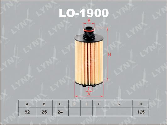 

Фильтр Масляный LYNXAUTO lo1900