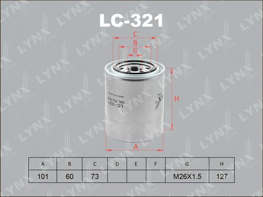 

Lс-321_Фильтр Масляный Мitsubishi Соlt/Gаlаnt/Раjеrо 1.8D/Тd-2.5Тd 86> LYNXAUTO lc321
