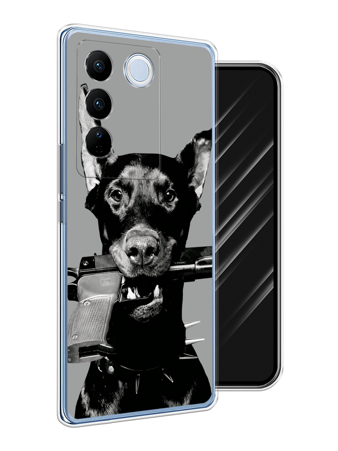 

Чехол Awog на Vivo V27/V27 Pro "Доберман", Серый, 268450-1