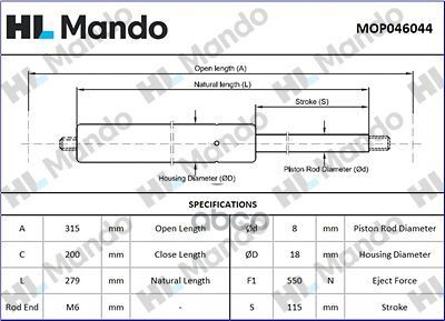 

MOP046044_амортизатор задней двери ! VW Touareg 02> Mando mop046044