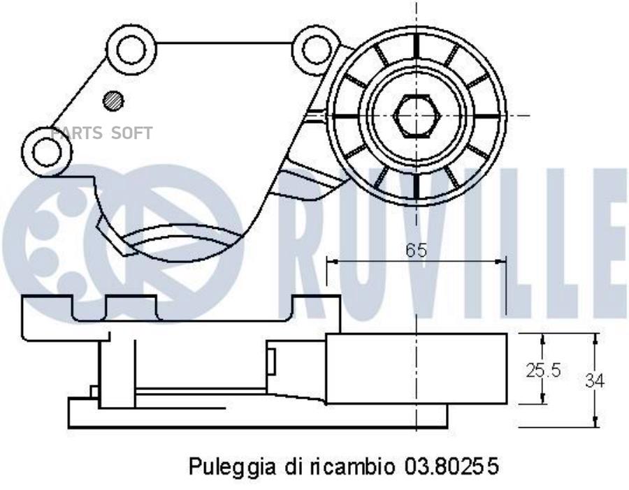 

542109 ролик натяжной с механизмом натяж.\ Peugeot 206/307, Citroen C3 1.4HDi 02>