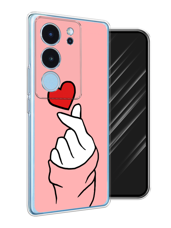 

Чехол Awog на Vivo V29 "Милое сердечко", Белый;красный;черный, 269350-1
