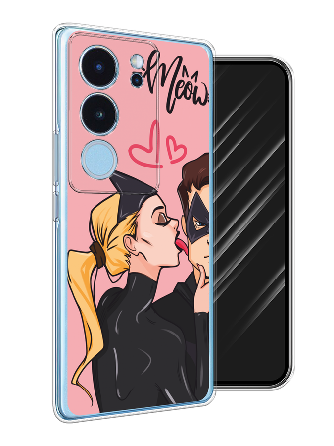 

Чехол Awog на Vivo V29 "Kiss of Cat Woman", Розовый;черный;бежевый, 269350-1