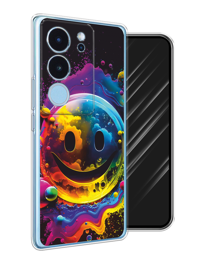 

Чехол Awog на Vivo V29 "Кислотный смайл", Фиолетовый;желтый;синий, 269350-1