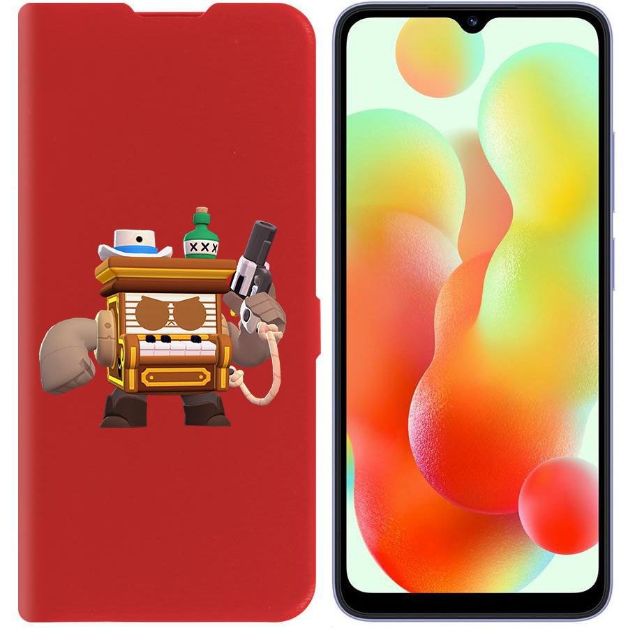 

Чехол-книжка Krutoff Eco Book для Xiaomi Redmi 12C Brawl Stars-8-БИТ из салуна (красный)