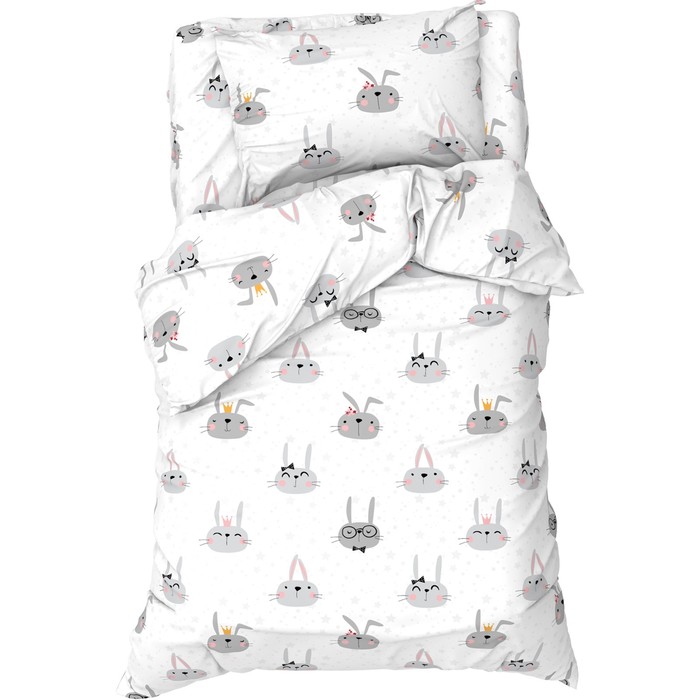 

Постельное бельё Этель 1,5 сп "Funny rabbits", 143х215 см, 150х214 см, 50х70 см -1 шт, 100