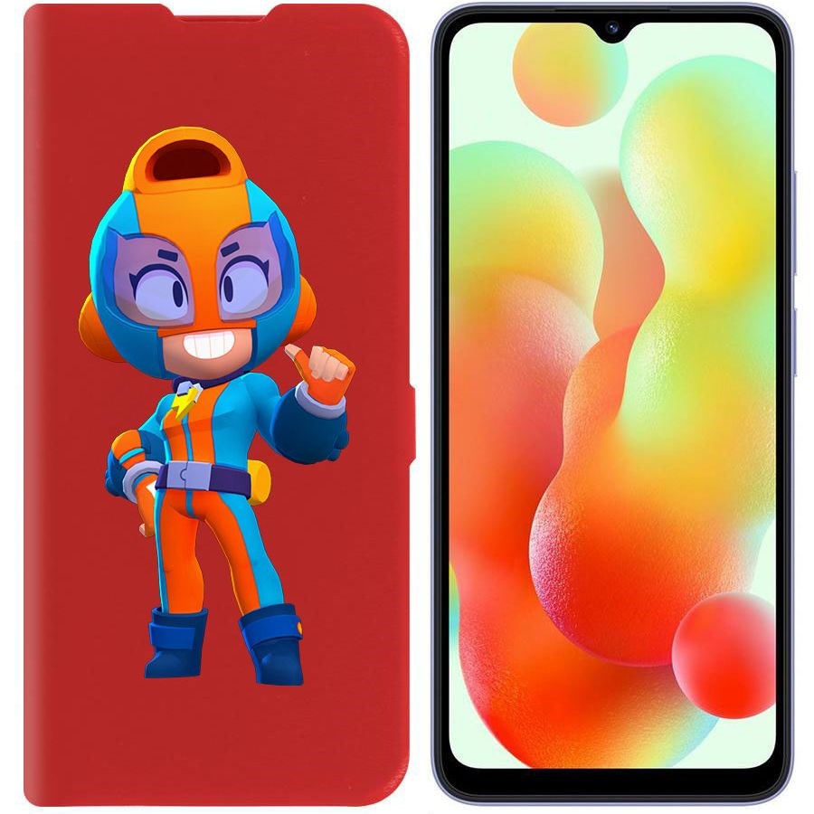 

Чехол-книжка Krutoff Eco Book для Xiaomi Redmi 12C Brawl Stars-GT Макс (красный)