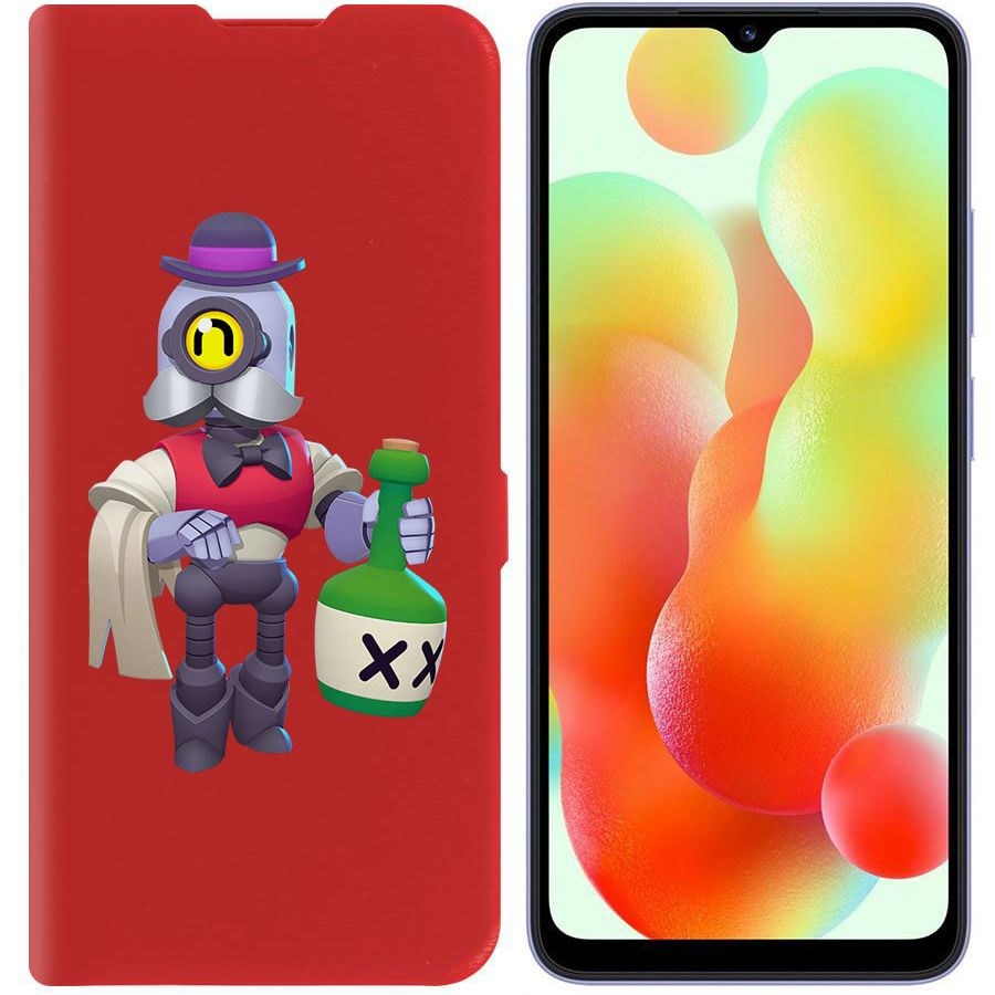 

Чехол-книжка Krutoff Eco Book для Xiaomi Redmi 12C Brawl Stars-Барли (красный)