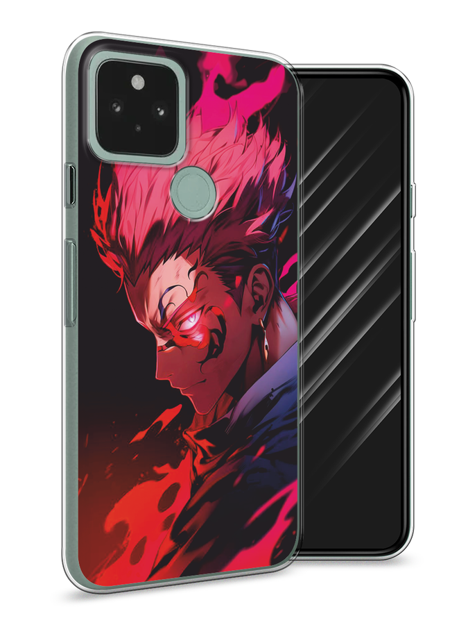 

Чехол Awog на Google Pixel 5 "Взгляд Сукуны", Розовый;красный;черный, 270750-1