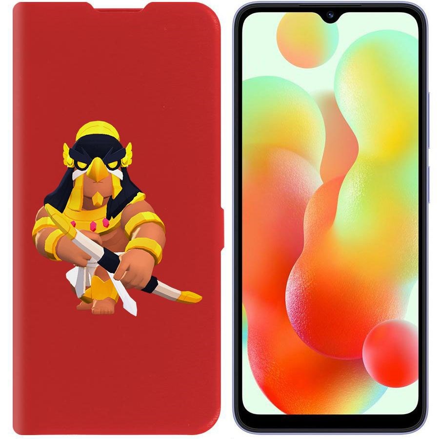 

Чехол-книжка Krutoff Eco Book для Xiaomi Redmi 12C Brawl Stars-Бо Хорус (красный)