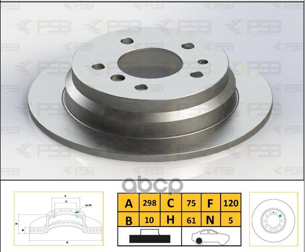 Диск тормозной задн BMW Serie 5 E39 96-03, Serie 5 E39 95-00, Serie 5 E39 96-03