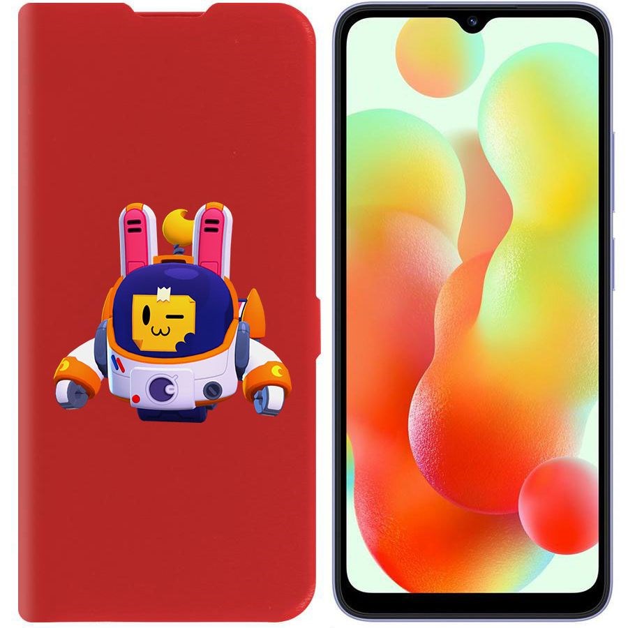 

Чехол-книжка Krutoff Eco Book для Xiaomi Redmi 12C Brawl Stars-Лунный Спраут (красный)