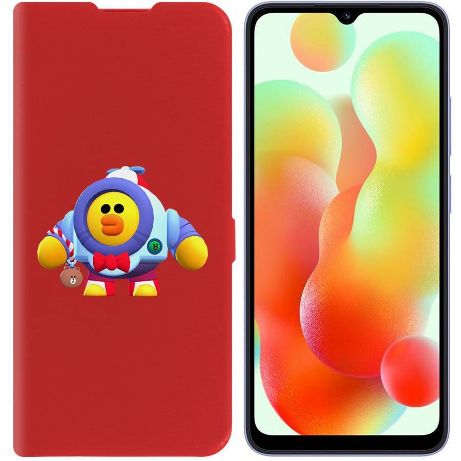 

Чехол-книжка Krutoff Eco Book для Xiaomi Redmi 12C Brawl Stars-Нани Салли (красный)