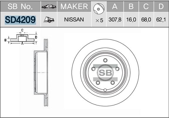 

Диск торм.зад.NISSAN MURANO 2005=>