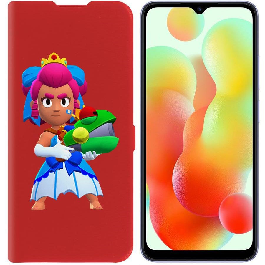 

Чехол-книжка Krutoff Eco Book для Xiaomi Redmi 12C Brawl Stars-Принцесса Шелли (красный)