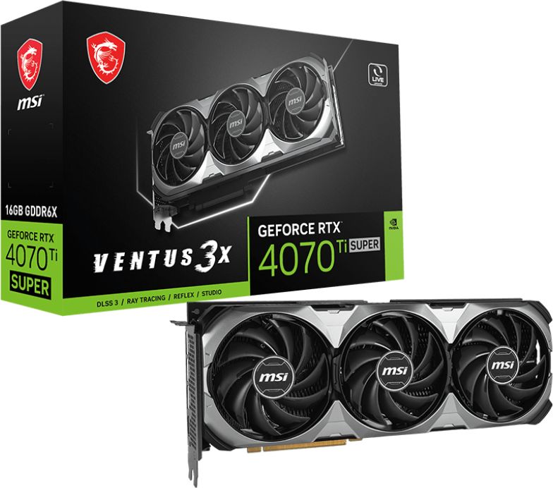 

Видеокарта MSI NVIDIA RTX 4070 Ti SUPER 16G VENTUS 3X, RTX 4070 Ti SUPER 16G VENTUS 3X