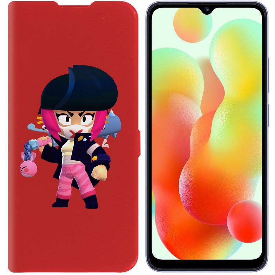 

Чехол-книжка Krutoff Eco Book для Xiaomi Redmi 12C Brawl Stars-Ужасная Биби (красный)