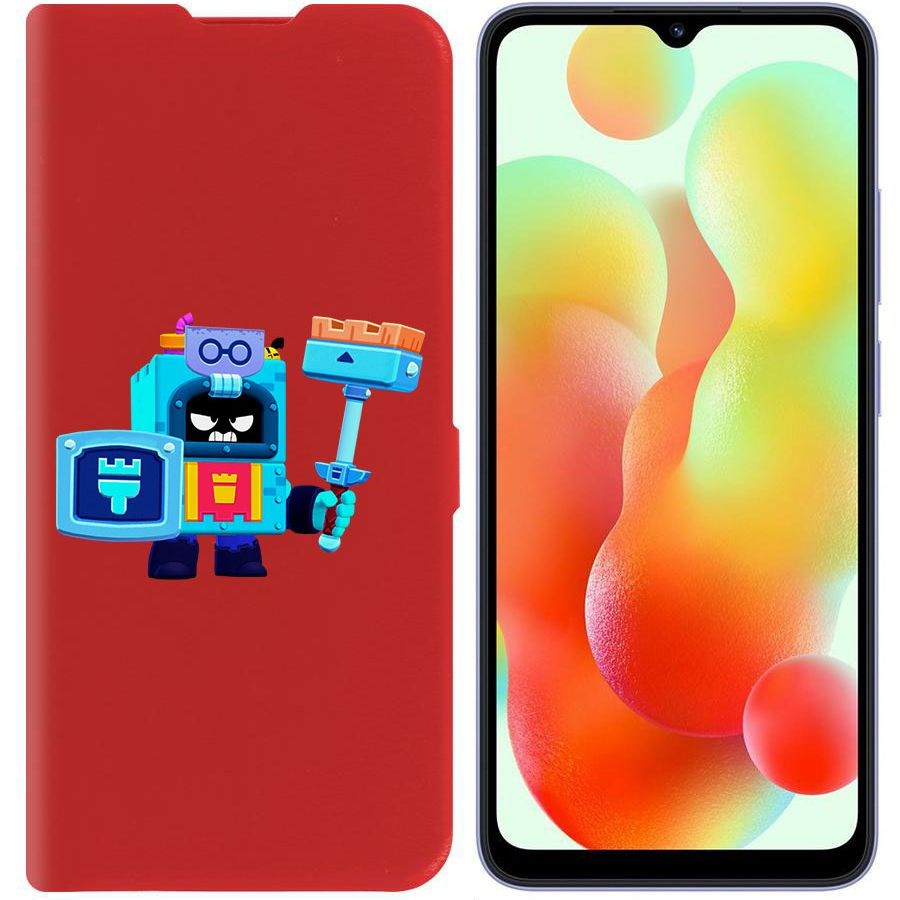 

Чехол-книжка Krutoff Eco Book для Xiaomi Redmi 12C Brawl Stars-Эш (красный)