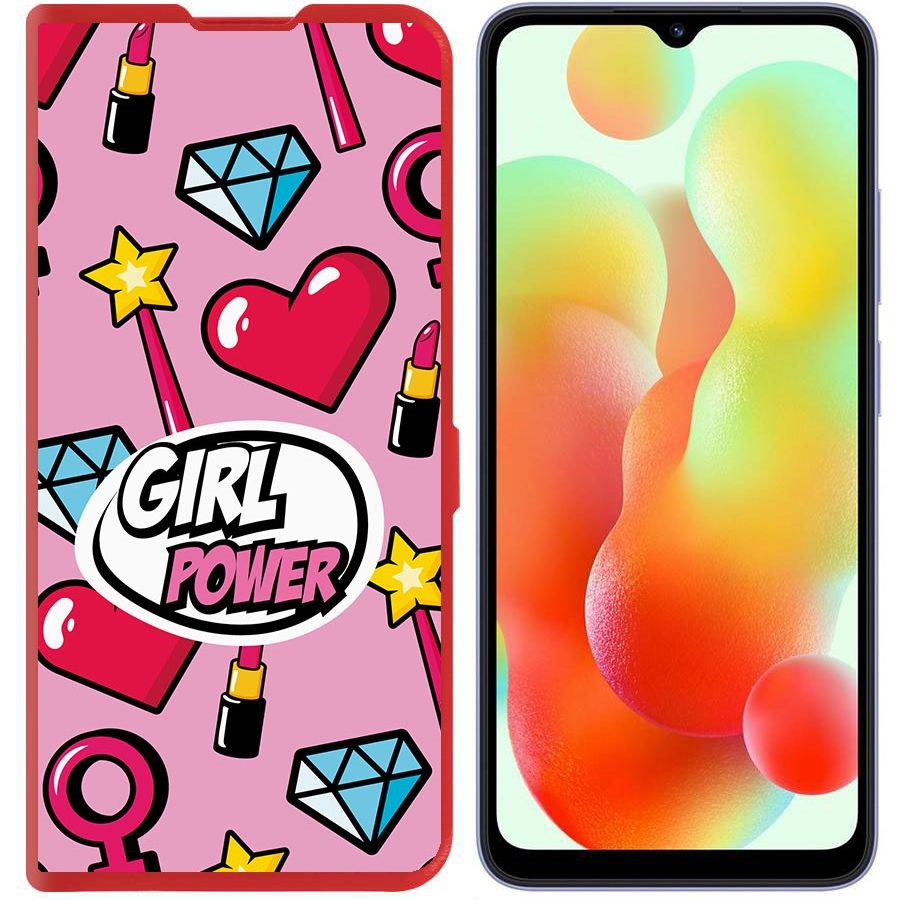

Чехол-книжка Krutoff Eco Book для Xiaomi Redmi 12C Girl Power (красный)