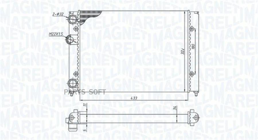 

Радиатор 430X322 MAGNETI MARELLI 350213187700