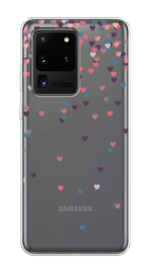 

Чехол на Samsung Galaxy S20 Ultra "Посыпка сердечки", Розовый;фиолетовый, 29450-3