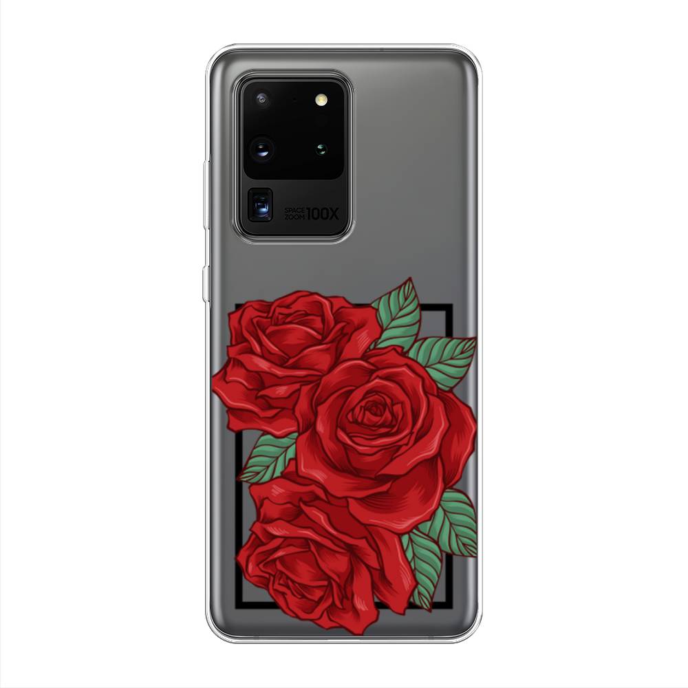 

Чехол для Samsung Galaxy S20 Ultra "Три алые розы", Красный, 29450-2