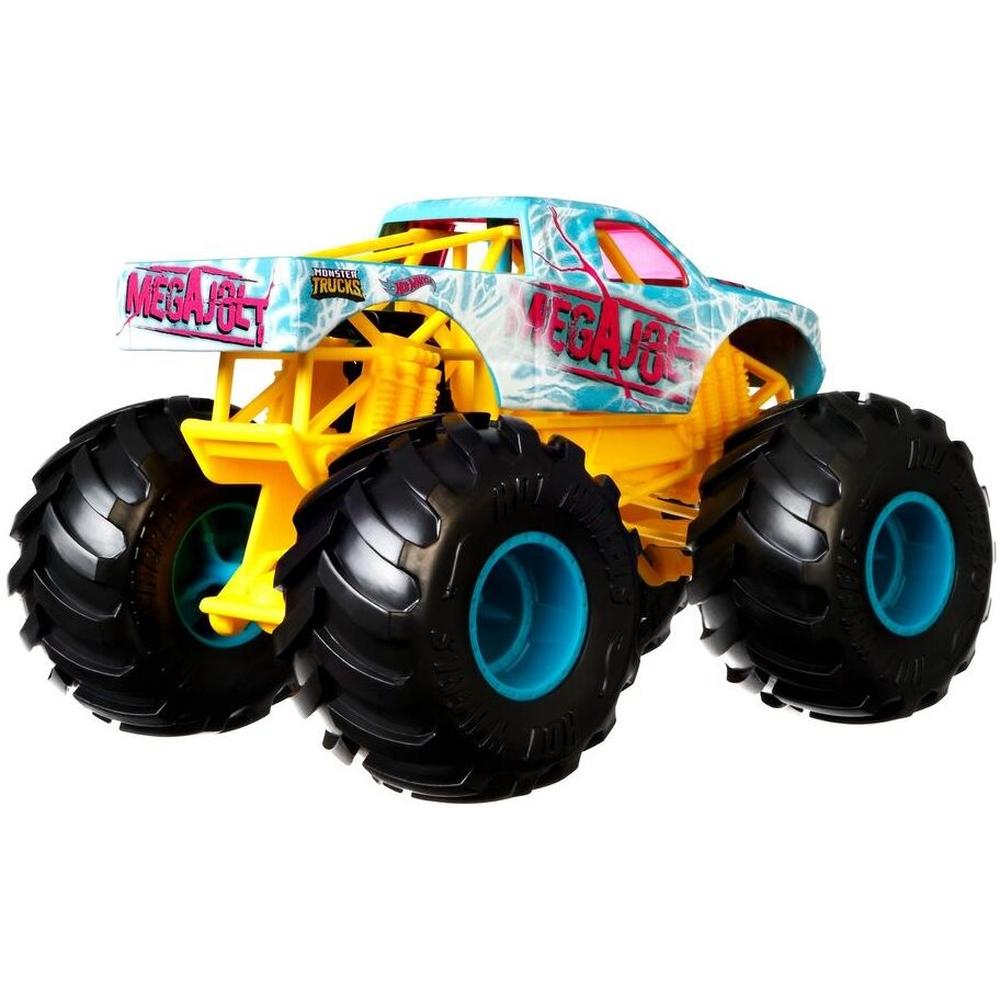 

Mattel Hot Wheels Монстр-трак коллекционный 1:24 FYJ83 Большая Тряска GWL02, Голубой;желтый
